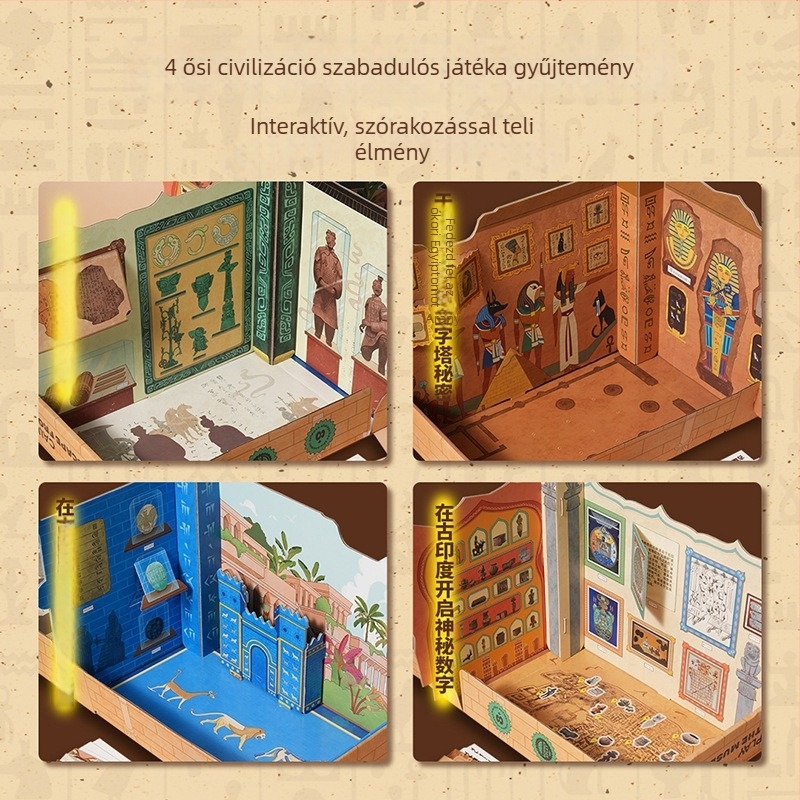 Múzeumból való szökés: Logikai társasjáték, puzzle, escape room stílusú játék, parti játék, oktató játék