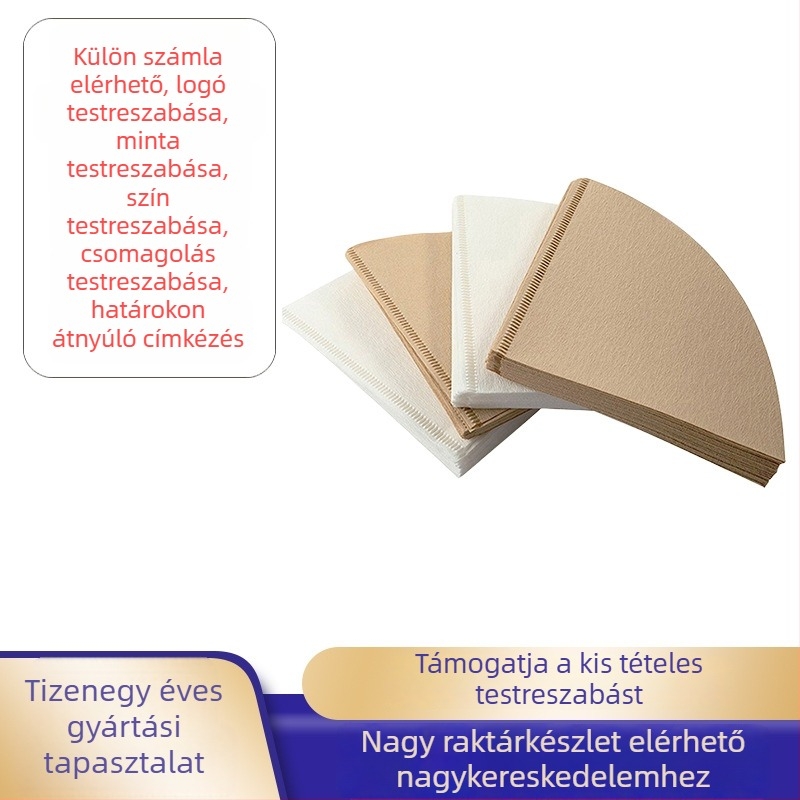 Személyre szabható kávéfilter papír pour-overhez és V60-as kávéscsészéhez