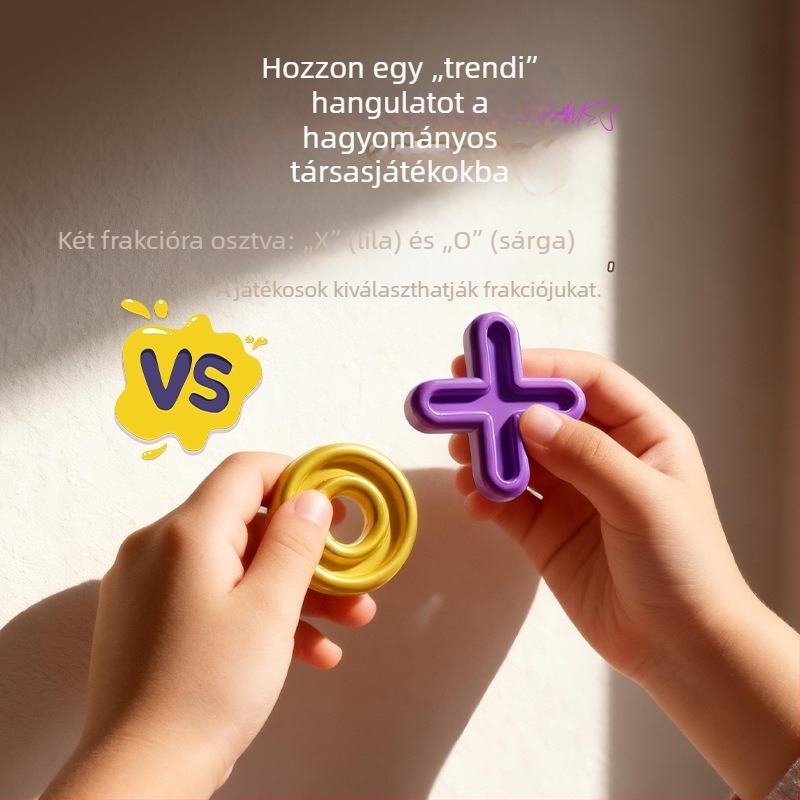 Kilencmezős XO Tic-Tac-Toe tábla – Oktató asztali játék a logikai gondolkodás fejlesztéséhez 4–6 éves gyermekek számára
