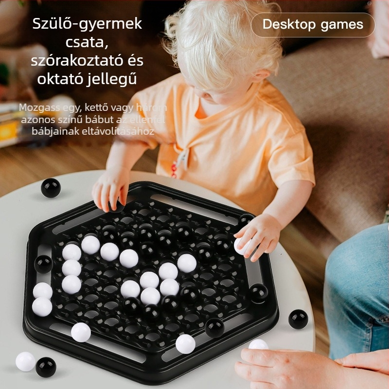 YN Héraklész sakk: stratégiai-logikai asztali játék fekete-fehér golyókkal