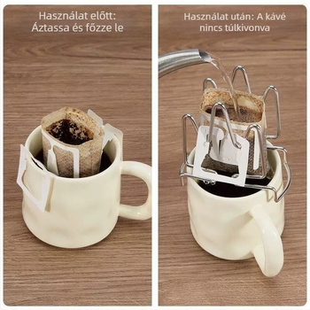 304 rozsdamentes acél pour-over kávéállvány, hordozható filterpapír tartó