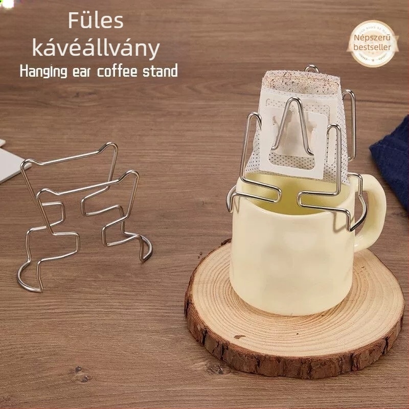 304 rozsdamentes acél pour-over kávéállvány, hordozható filterpapír tartó