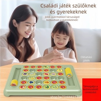 Oktatási társasjáték gyerekeknek, két játékos, memória és logikai fejlesztés, családi interakció