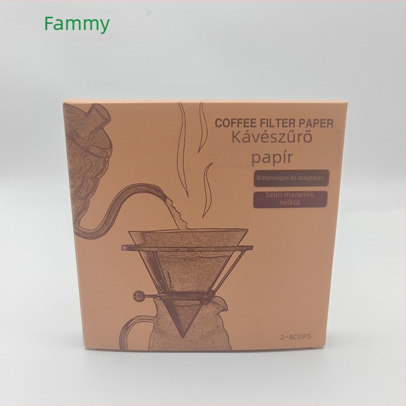Kávéfilter papírfa cellulózból V60-hoz, csepegtető filter, fehér természetes szín, dobozos csomagolás