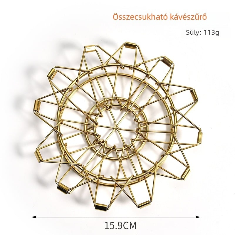 Kreatív összecsukható kávé-dripper rozsdamentes acélból, 304-es