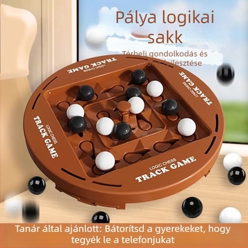 Kétfős gyermekeknek szánt oktatólogikai pályás társasjáték – fekete-fehér, gondolkodásfejlesztő