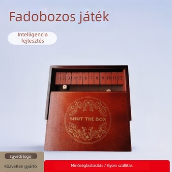 Fából készült számkártyás flip játék családnak – oktató puzzle gyerekeknek és felnőtteknek, ivójáték