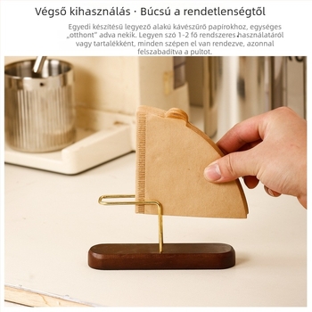 Tömörfa kávéfilter-tartó, filterpapír tároló állvány, függőleges tároló doboz, prémium minőségű, letisztult karácsonyi dizájn