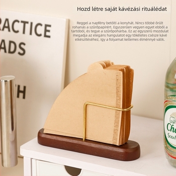 Tömörfa kávéfilter-tartó, filterpapír tároló állvány, függőleges tároló doboz, prémium minőségű, letisztult karácsonyi dizájn