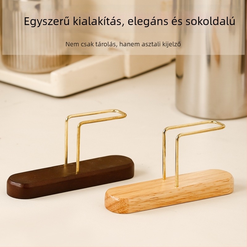 Tömörfa kávéfilter-tartó, filterpapír tároló állvány, függőleges tároló doboz, prémium minőségű, letisztult karácsonyi dizájn