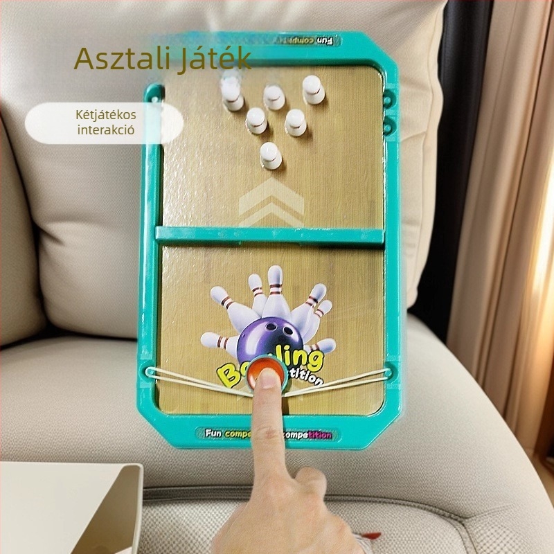 6 az 1-ben asztali játék két játékos részére: sakk, futball, bowling, curling, stratégiai társasjáték, oktató játék