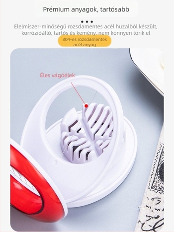 3 az 1-ben tojásvágó és szeletelő – multifunkcionális konyhai eszköz