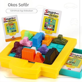 Huarong Dao mozgó puzzle gyerekeknek – logikai és térbeli gondolkodás fejlesztése, asztali játék (műanyag játék)