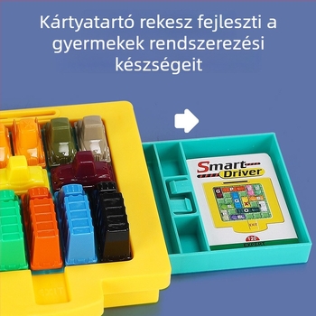 Huarong Dao mozgó puzzle gyerekeknek – logikai és térbeli gondolkodás fejlesztése, asztali játék (műanyag játék)