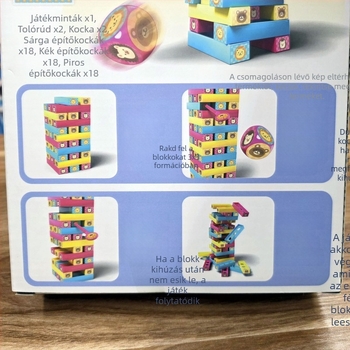 Gyerekeknek készült építőblokkok – Jenga-stílusú toronyépítő játék, szülő-gyermek interaktív, oktató társasjáték gyerekeknek