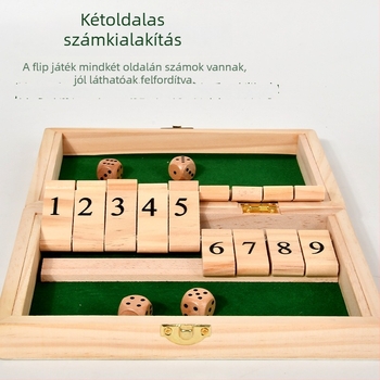 Fából készült flip-táblás társasjáték — interaktív két játékos puzzle gyerekeknek és felnőtteknek