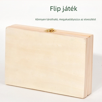 Fából készült flip-táblás társasjáték — interaktív két játékos puzzle gyerekeknek és felnőtteknek