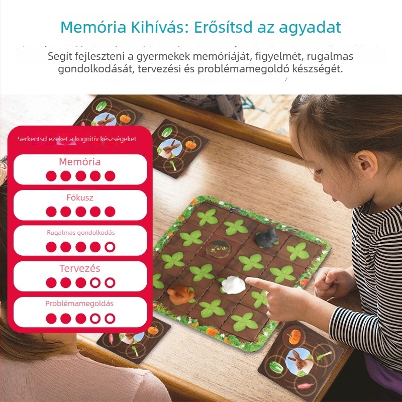 Kisnyuszi: Étellopás – társasjáték gyerekeknek és családoknak, memória és logikai gondolkodás fejlesztése.
