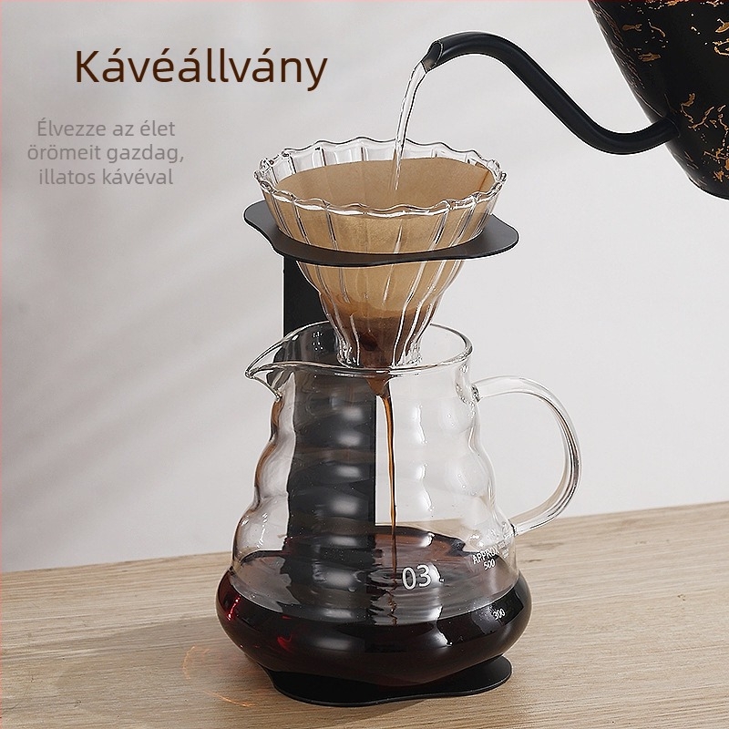 Kézzel készített kávéállvány fém szűrőpohár-tartóval, V60-hoz