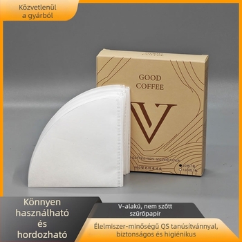 V60 kávéfilter papír, magas sűrűségű nem szőtt anyagból, 100 db, szivárgásmentes és áttörés elleni védelem, élelmiszer-minőségű kézi főzéshez