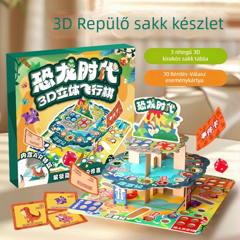 3D repülő sakk: Dinoszaurusz-kor családi társasjáték – fejlesztő és szórakoztató otthonra