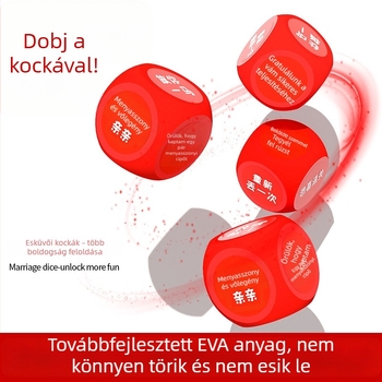 15 cm-es dobókocka esküvői játékokhoz – tréfa kellék a vőlegénynek és a baráti társaságnak