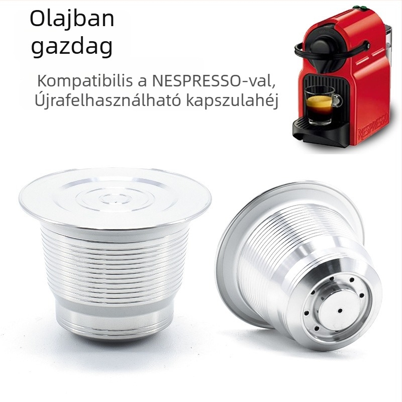 Újrahasználható rozsdamentes acél kapszula szűrő Nestlé Nespresso kapszulákhoz