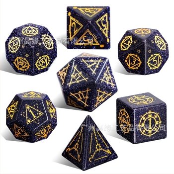 Kék homokkő dobókockák mintával a Dungeons & Dragons játékhoz
