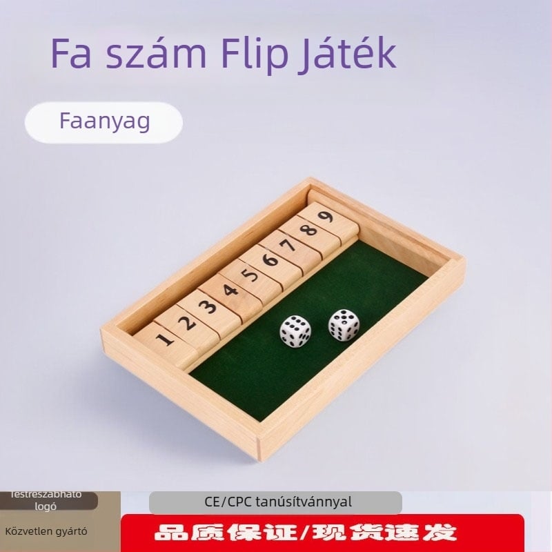 Fából készült digitális flip-kártyás partyjáték karaoke bárhoz és asztali italozásra