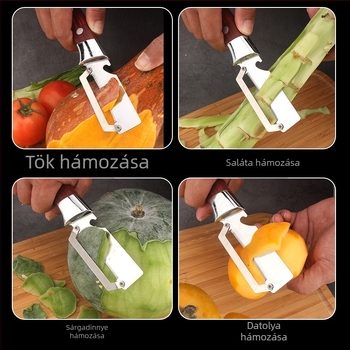 Rozsdamentes acélból készült többfunkciós hámozó cukornádhoz, ananászhoz és tökhöz – gyümölcs kés és reszelő