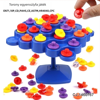 Top Tower Egyensúlyfa – asztali oktatási puzzle játék, interaktív korai oktatáshoz