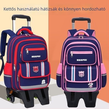 Brit stílusú görgős iskolatáska általános iskolásoknak, uniszex, könnyű, lélegző, gerincvédő