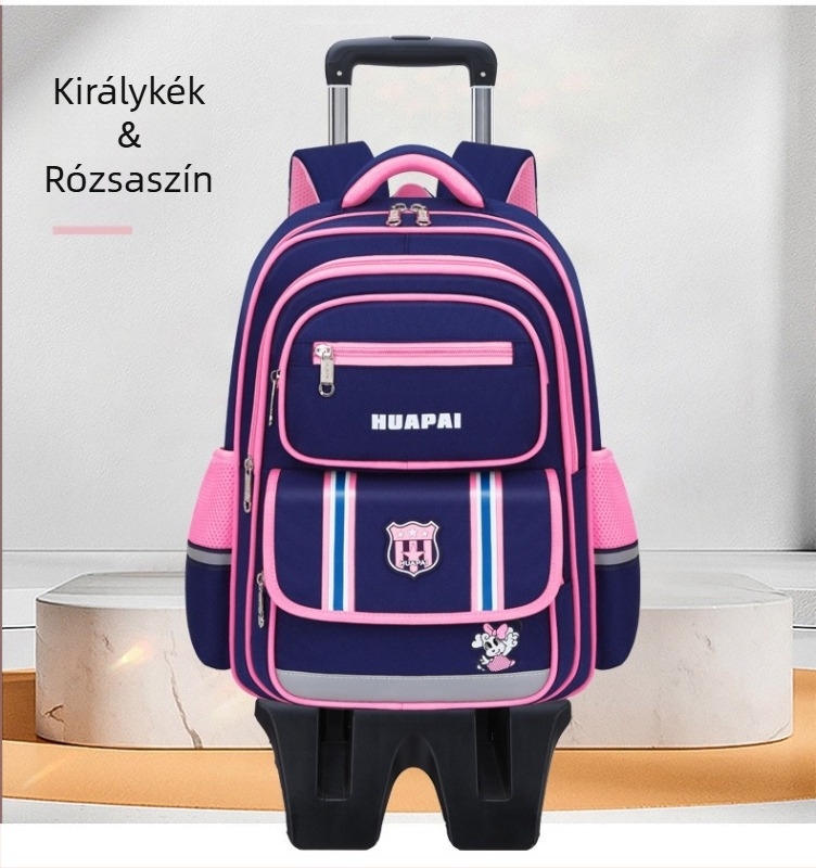 Brit stílusú görgős iskolatáska általános iskolásoknak, uniszex, könnyű, lélegző, gerincvédő