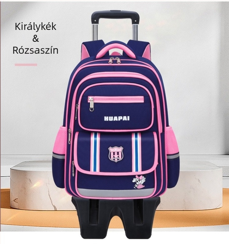 Brit stílusú görgős iskolatáska általános iskolásoknak, uniszex, könnyű, lélegző, gerincvédő