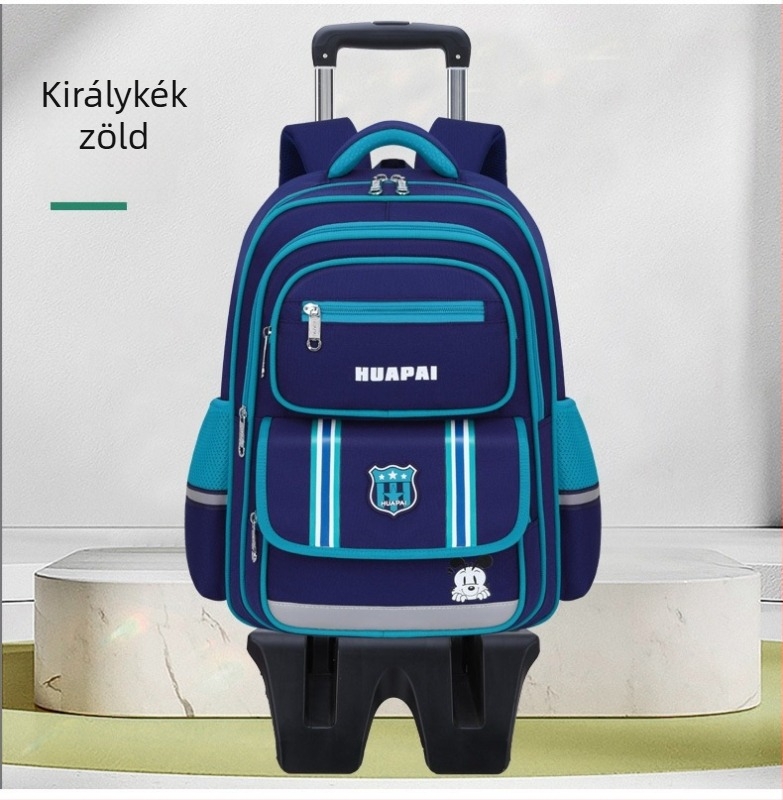 Brit stílusú görgős iskolatáska általános iskolásoknak, uniszex, könnyű, lélegző, gerincvédő