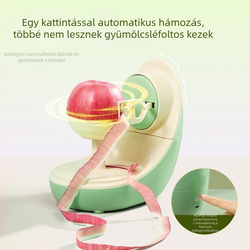USB-töltésű automata gyümölcs-hámozó alma- és gyümölcsökhöz, többfunkciós kaparóval