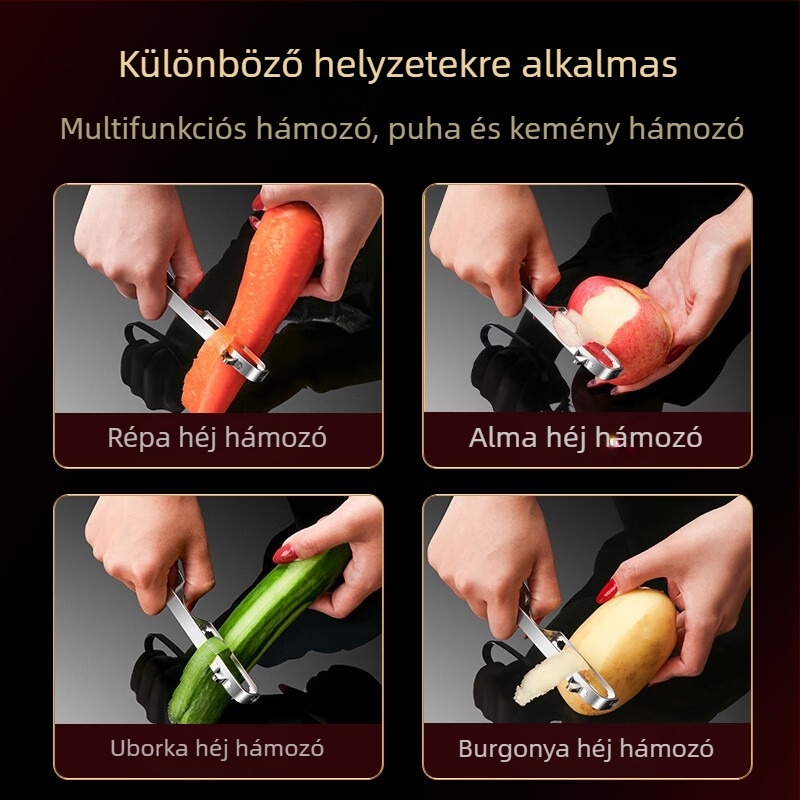 Rozsdamentes acélból készült konyhai hámozó – alma, burgonya és gyümölcsök számára