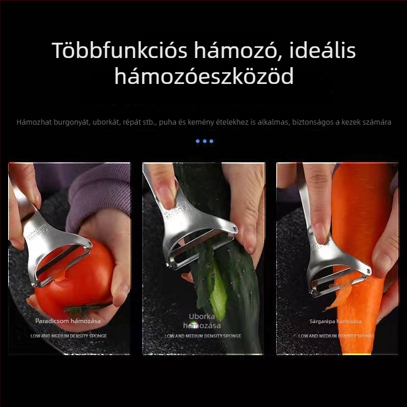 304 rozsdamentes acél gyümölcs- és zöldséghámozó kés, alma reszelő, sokoldalú konyhai hámozókés