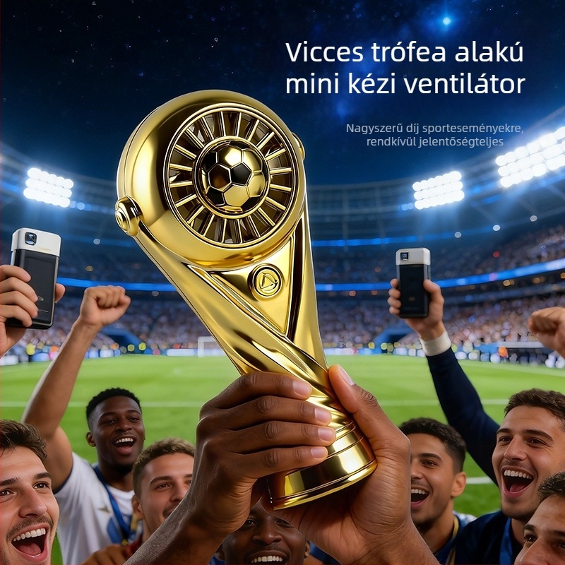 2026 Új Modell Futball‑trófea – Mini Kézi USB Asztali Ventilátor