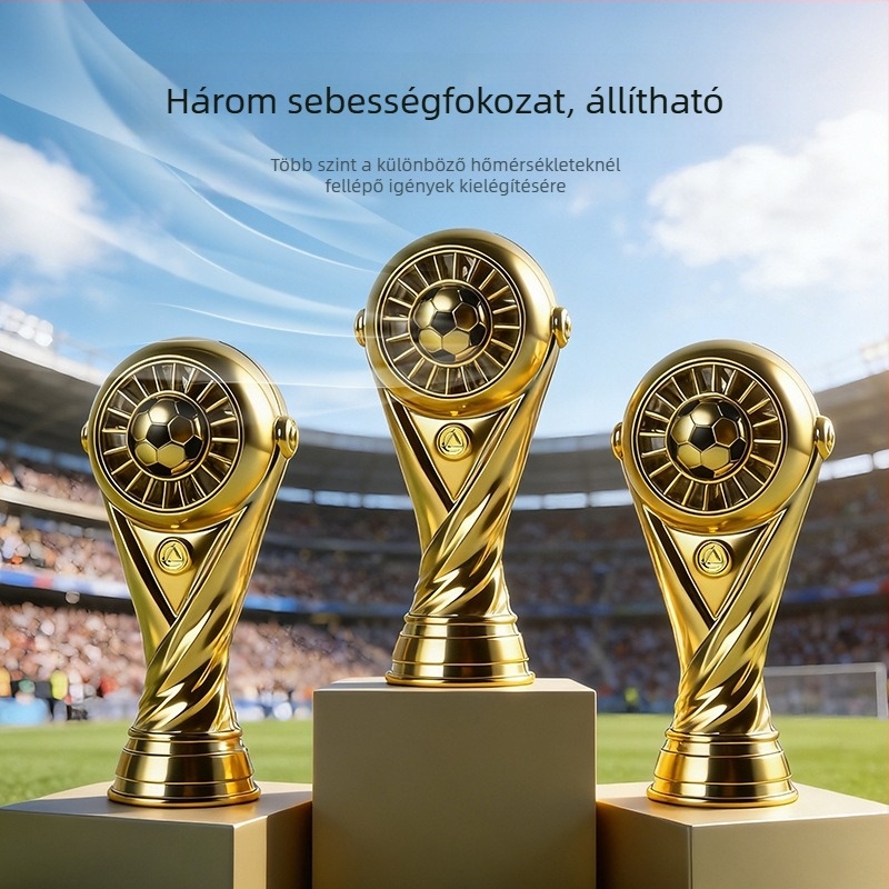 2026 Új Modell Futball‑trófea – Mini Kézi USB Asztali Ventilátor