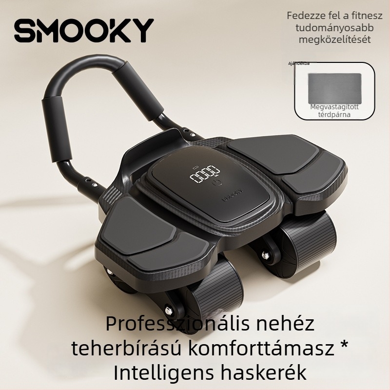 Négykerekű hasizom-kör automatikus visszapattanással, edzéshez, otthoni használatra