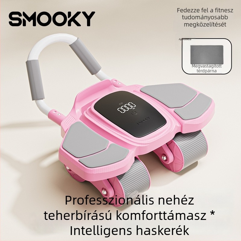 Négykerekű hasizom-kör automatikus visszapattanással, edzéshez, otthoni használatra