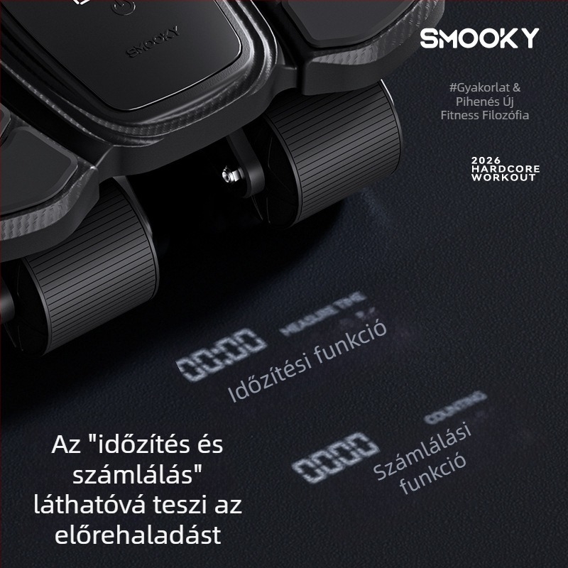 Négykerekű hasizom-kör automatikus visszapattanással, edzéshez, otthoni használatra