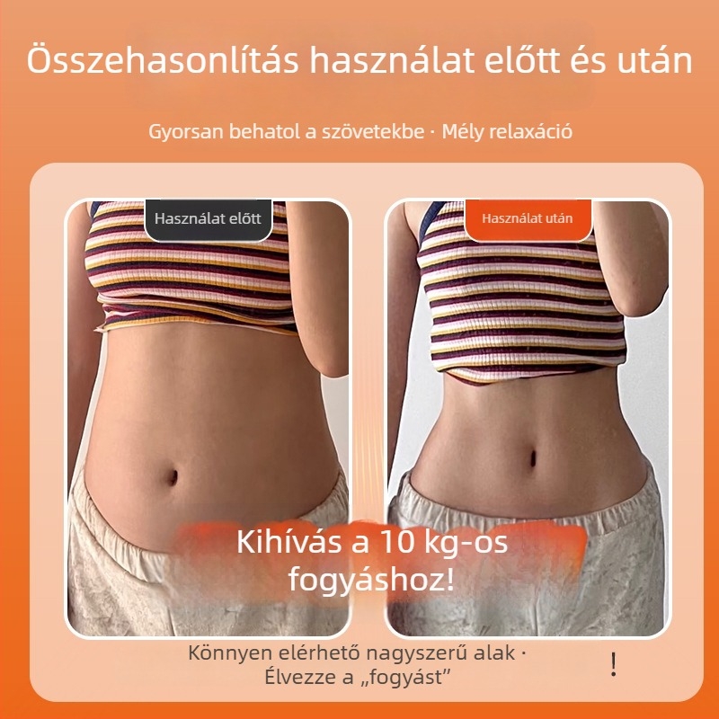 Ezüstionos hőzáras deréktámasz, két-zónás EMS hasmasszírozó
