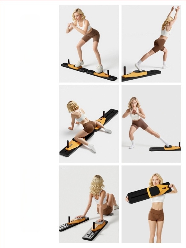 Hasizom-edző deszka, többfunkciós sík plank edződeszka, összecsukható, osztott típusú haskarcsúsító és erősítő eszköz, Pilates deszka