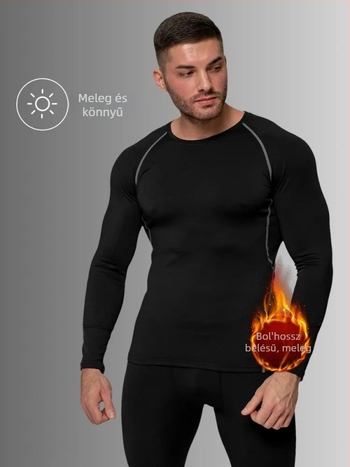 Téli sportszett fleece-béléssel, meleg, uniszex, nagy méret, alapréteg
