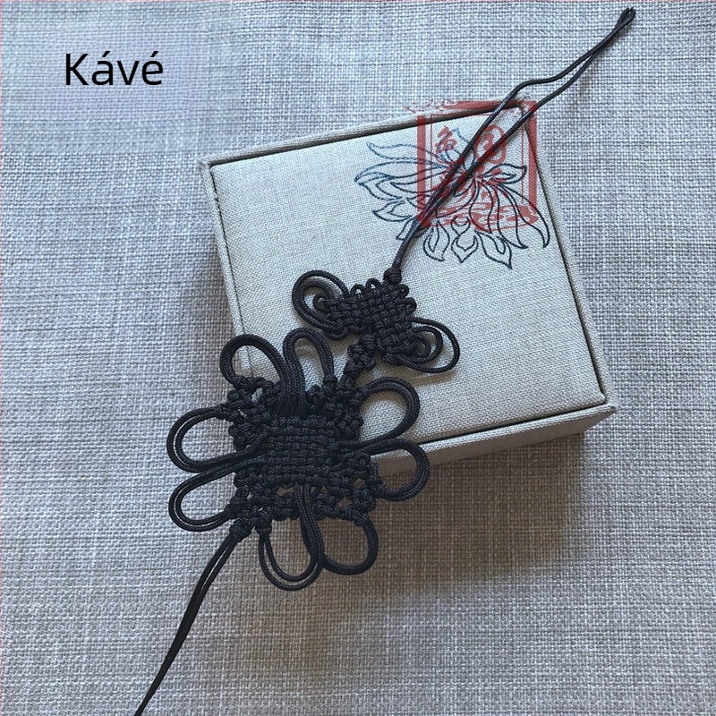 Kézzel készített finom szövésű lótuszcsomó dekoratív medál retro stílusban
