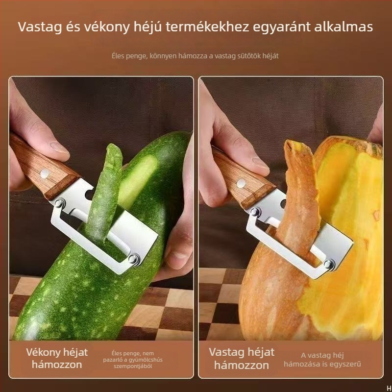 Gyümölcs- és burgonyahámozó, 3Cr13 rozsdamentes acél, PP fogantyú, modern minimalista dizájn