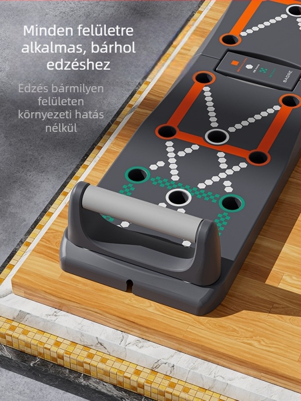 Összecsukható fekvőtámasz-edző tábla többfunkciós tartóval otthoni edzéshez