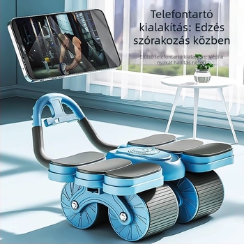 Hasizom görgő négy kerékkel és hat könyökkel, otthoni használatra – automatikus visszapattanás, hasizom-edzés